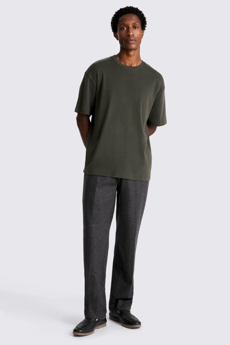 Khaki Heavy Weight Crew-Neck T-Shirt