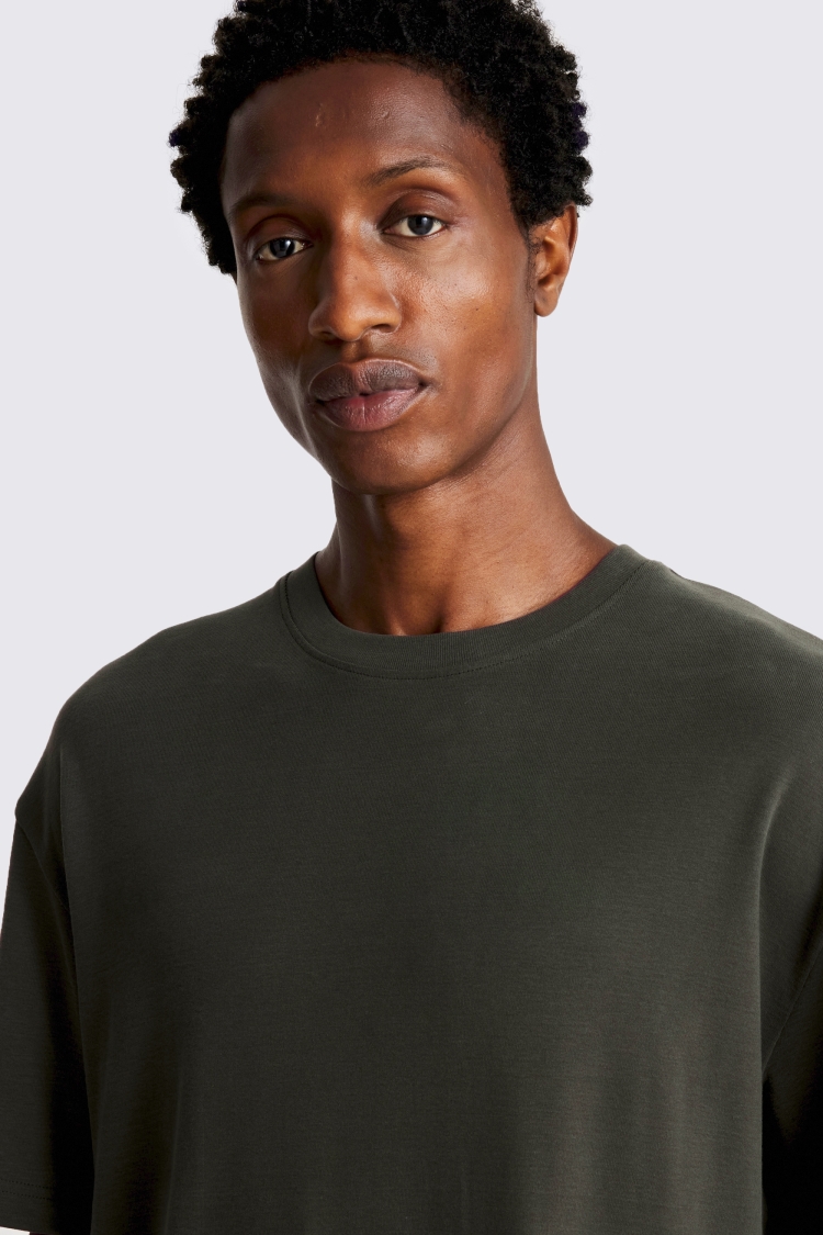 Khaki Heavy Weight Crew-Neck T-Shirt