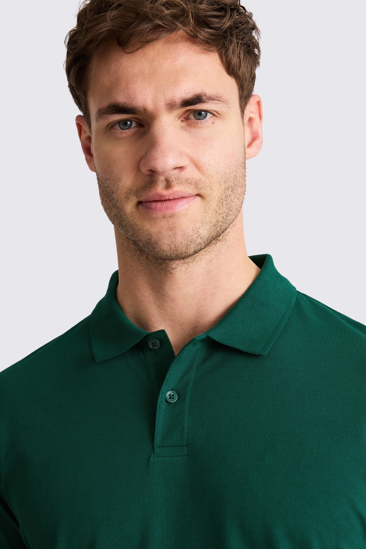 Green Pique Polo Shirt