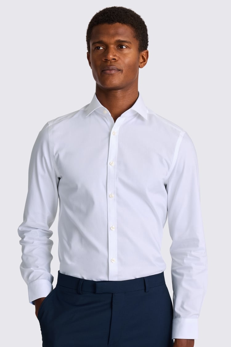 Slim Fit Pinpoint Oxford with Contrast Non-Iron Shirt