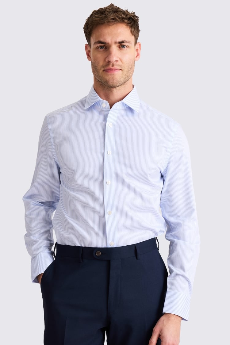 Tailored Fit Sky Stripe Twill Non Iron Shirt