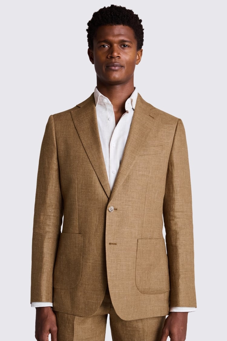 Tailored Fit Gold Linen Jacket