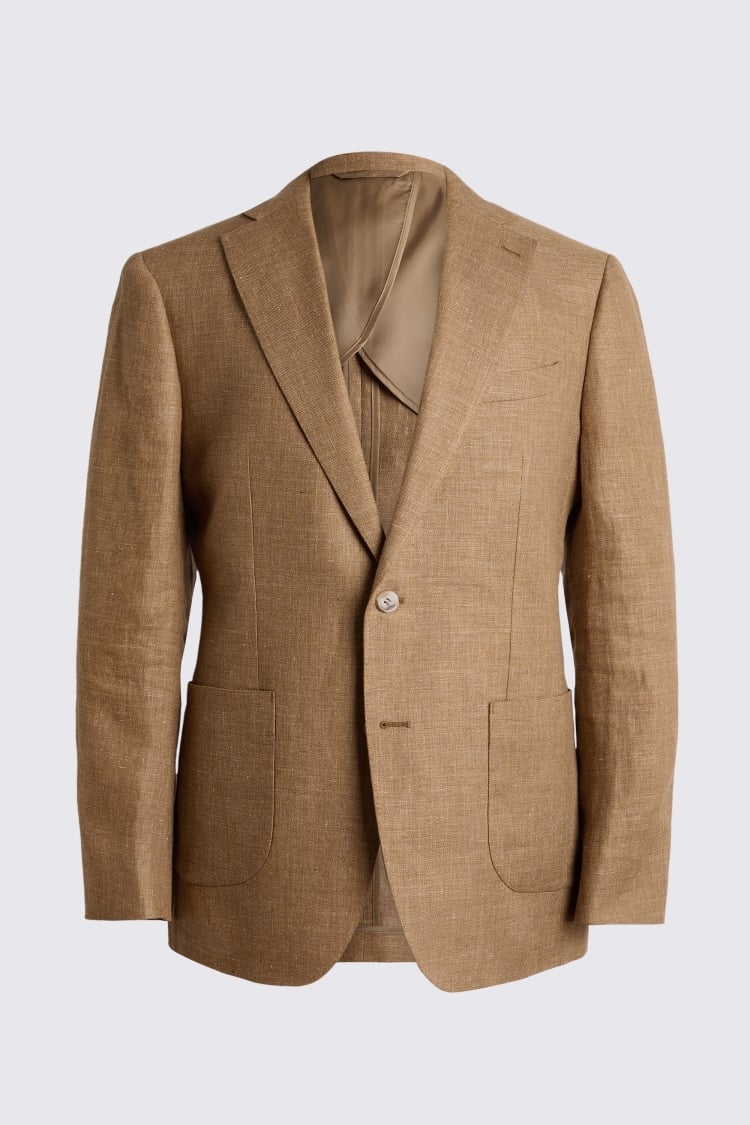 Tailored Fit Gold Linen Jacket