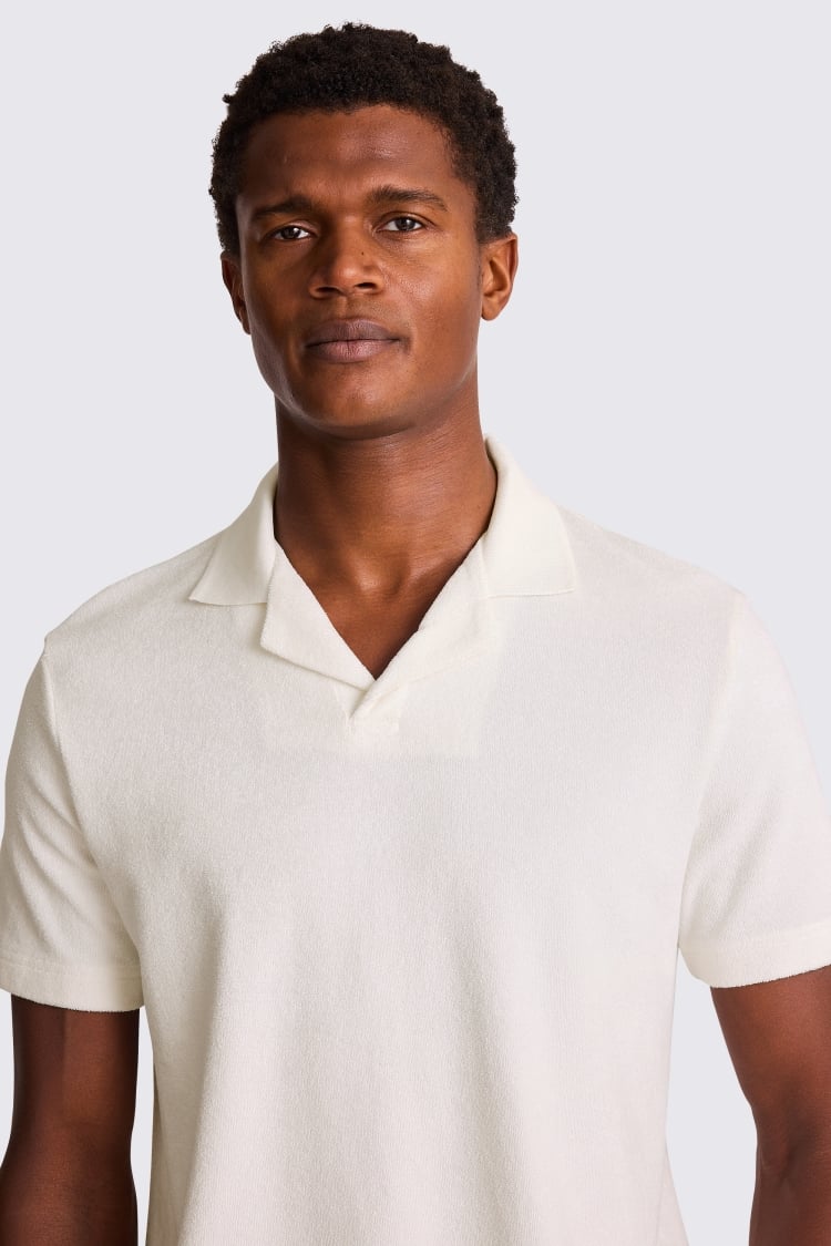 Off White Terry Towelling Skipper Polo