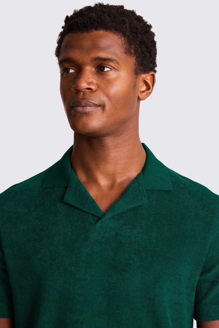 Emerald Green Terry Towelling Skipper Polo