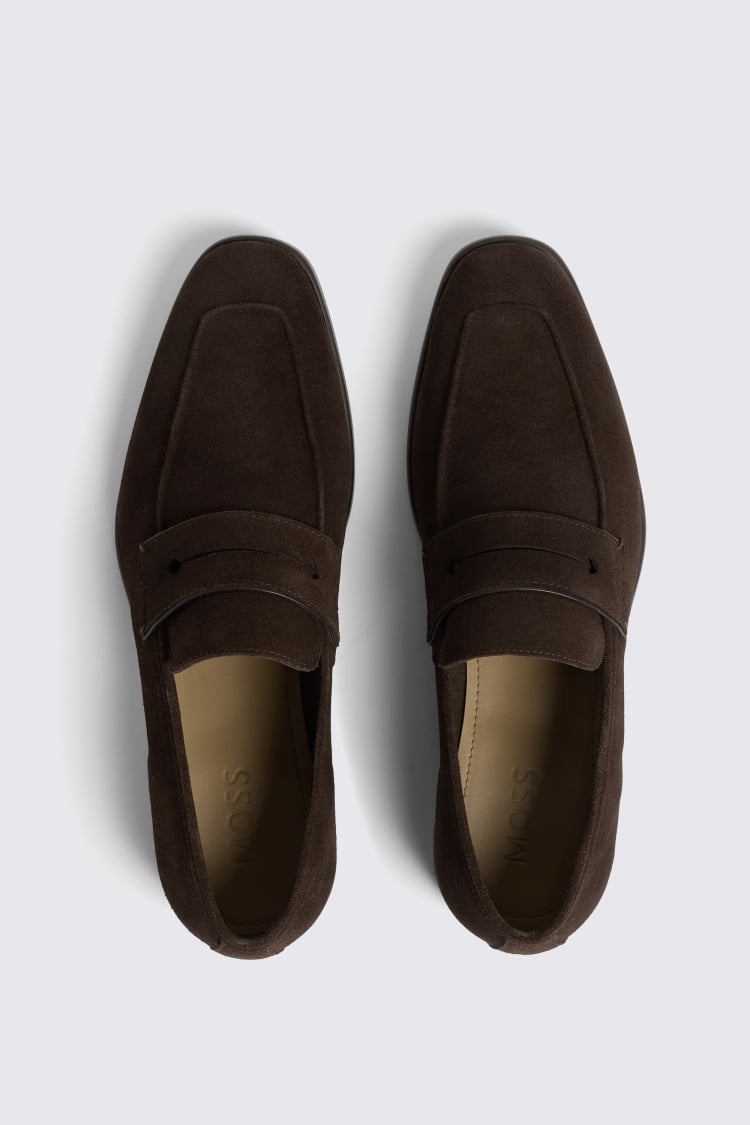 Brown Suede Relaxed Loafers