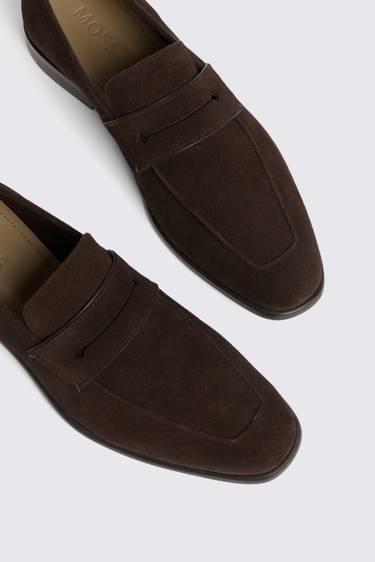 Brown Suede Relaxed Loafers