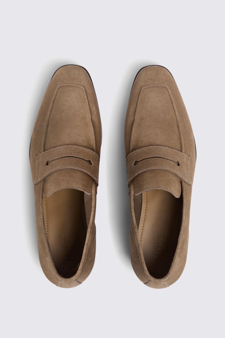 Nude Suede Relaxed Loafers