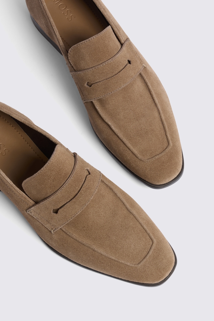 Nude Suede Relaxed Loafers