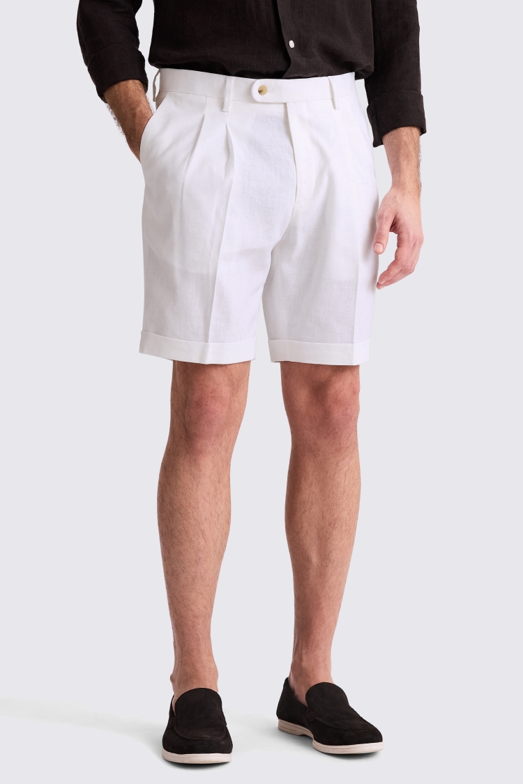 White Linen Shorts