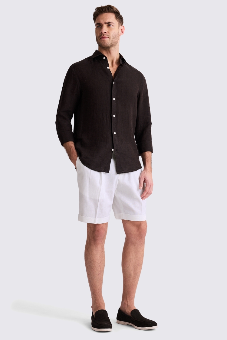 White Linen Shorts