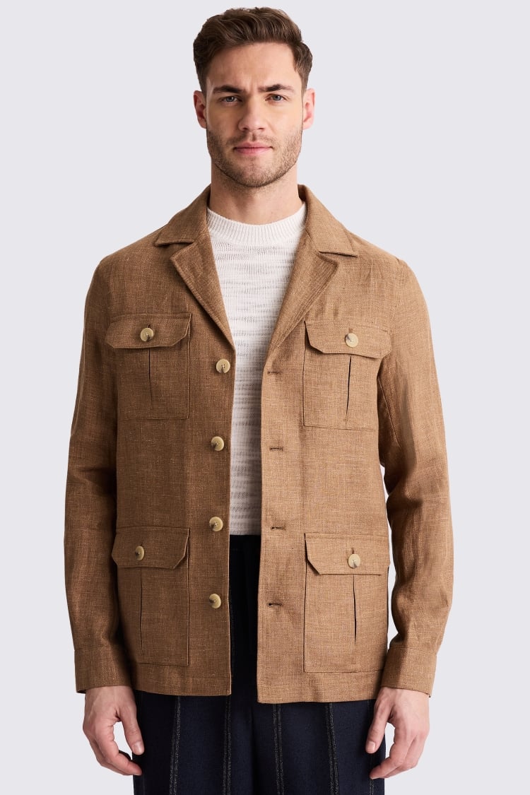 Gold Linen Safari Shacket