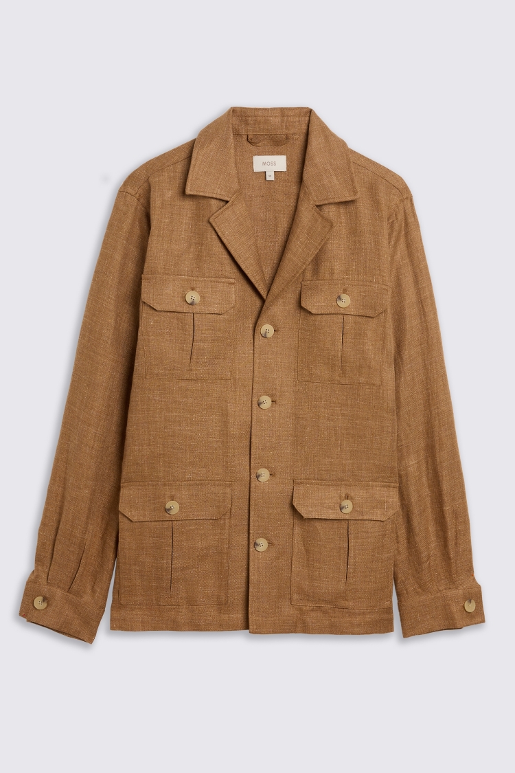 Gold Linen Safari Shacket