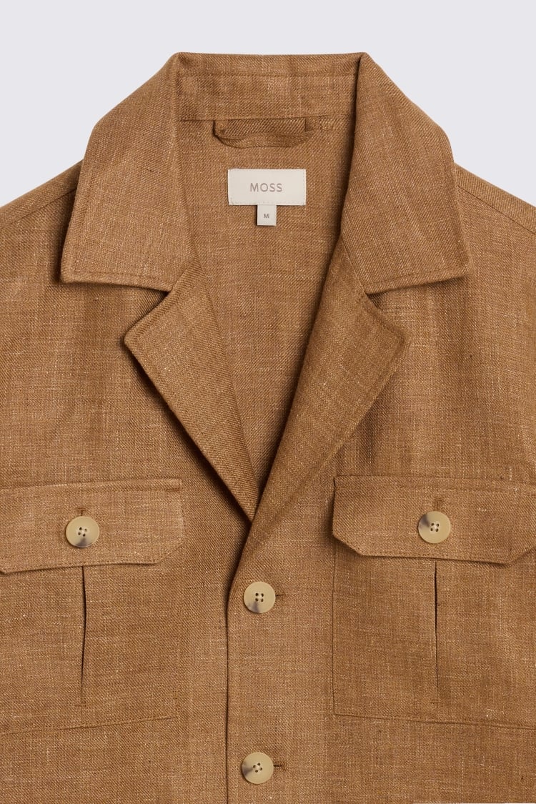 Gold Linen Safari Shacket