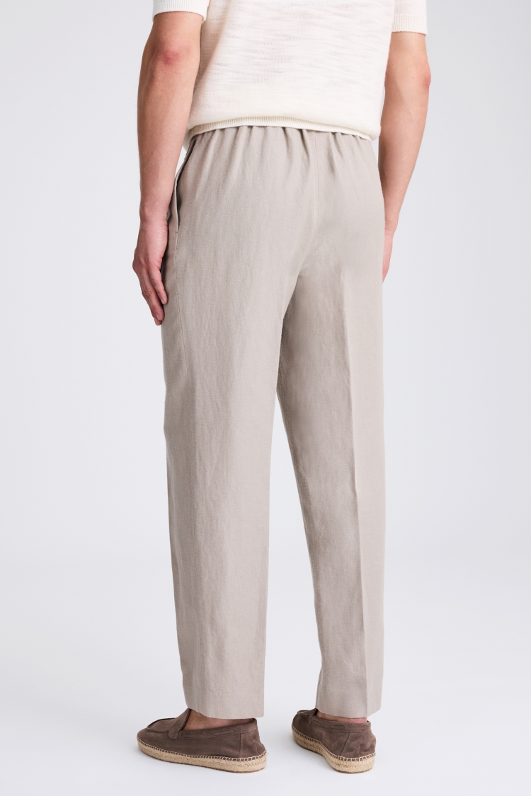 Taupe Wool Linen Beach Trousers