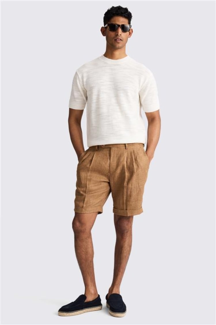 Gold Linen Shorts