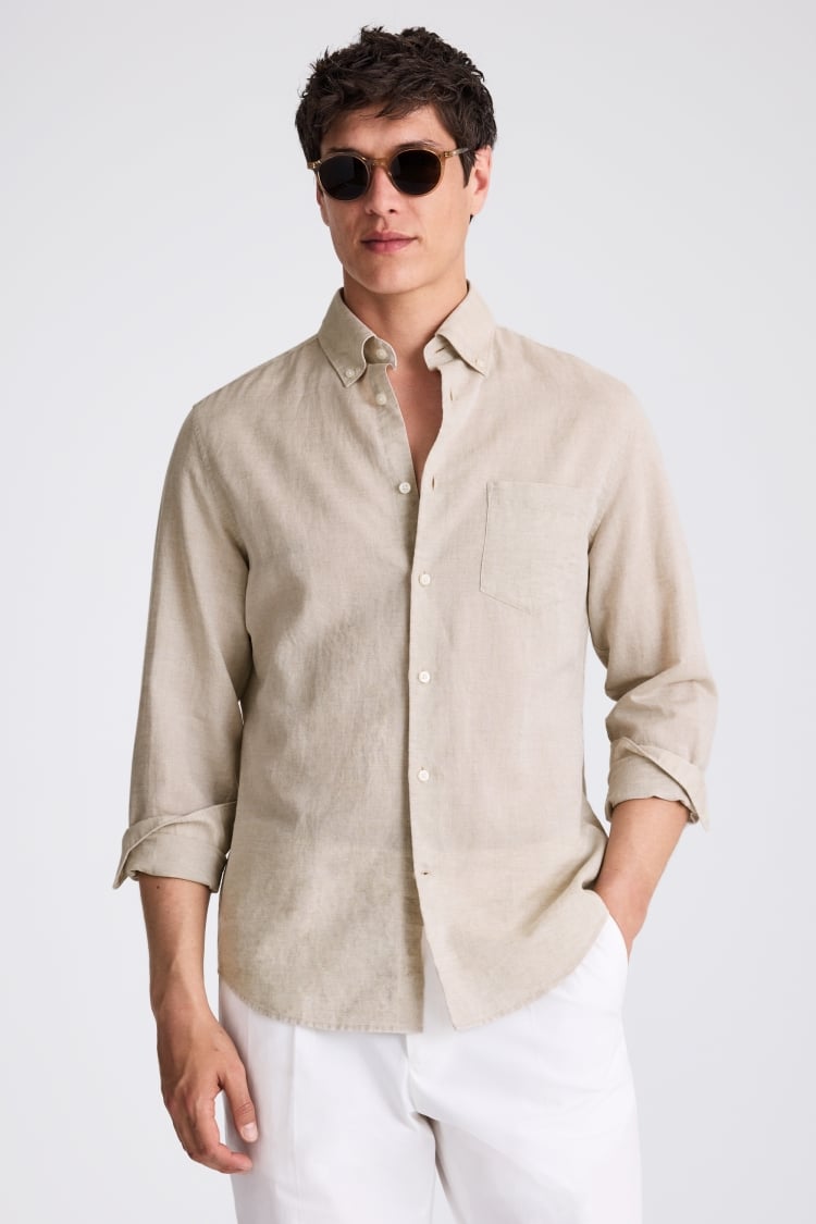 Neutral Lightweight Linen Shirt