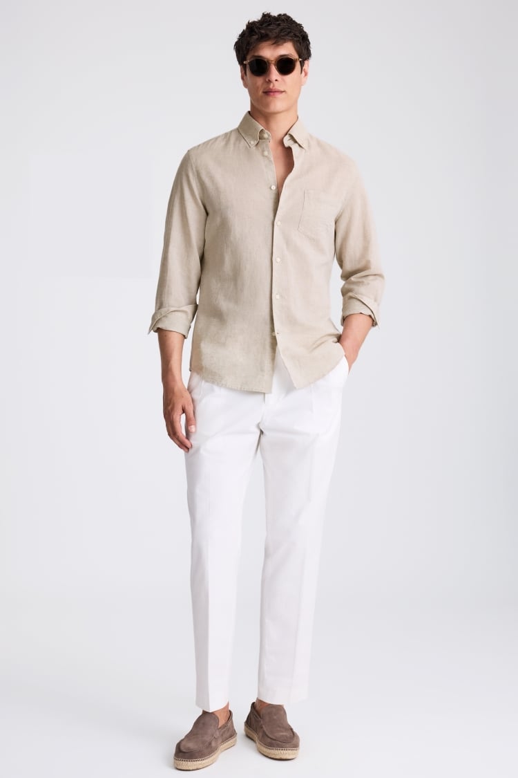Neutral Lightweight Linen Shirt