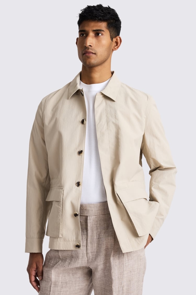 Light Taupe Technical Field Jacket 