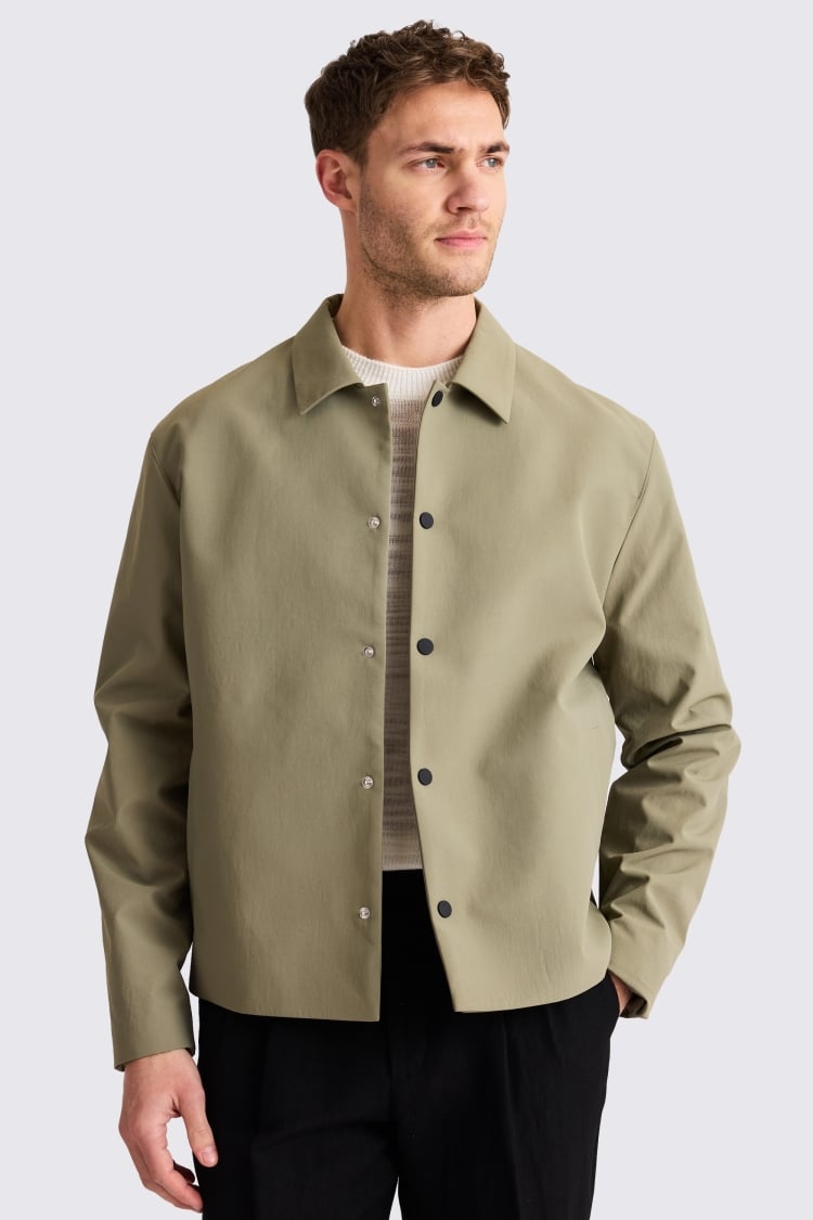 Khaki Nylon Coach Jacket