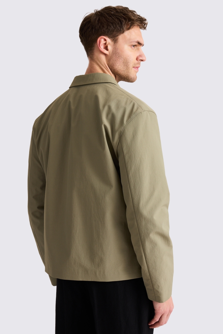 Khaki Nylon Coach Jacket