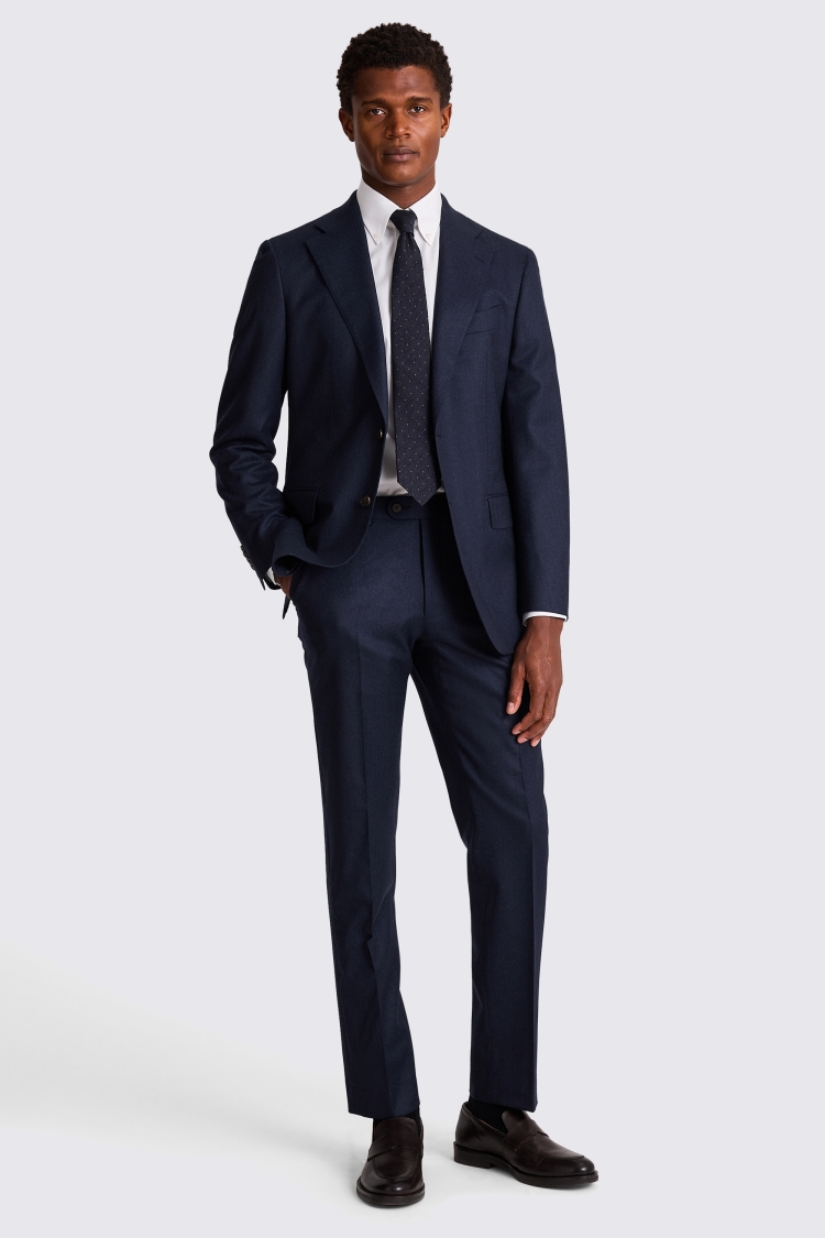 Italian Tailored Fit Plain Blue Suit