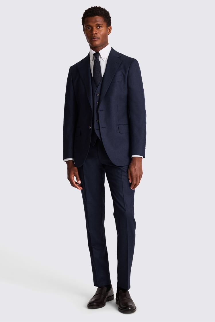 Italian Tailored Fit Plain Blue Suit