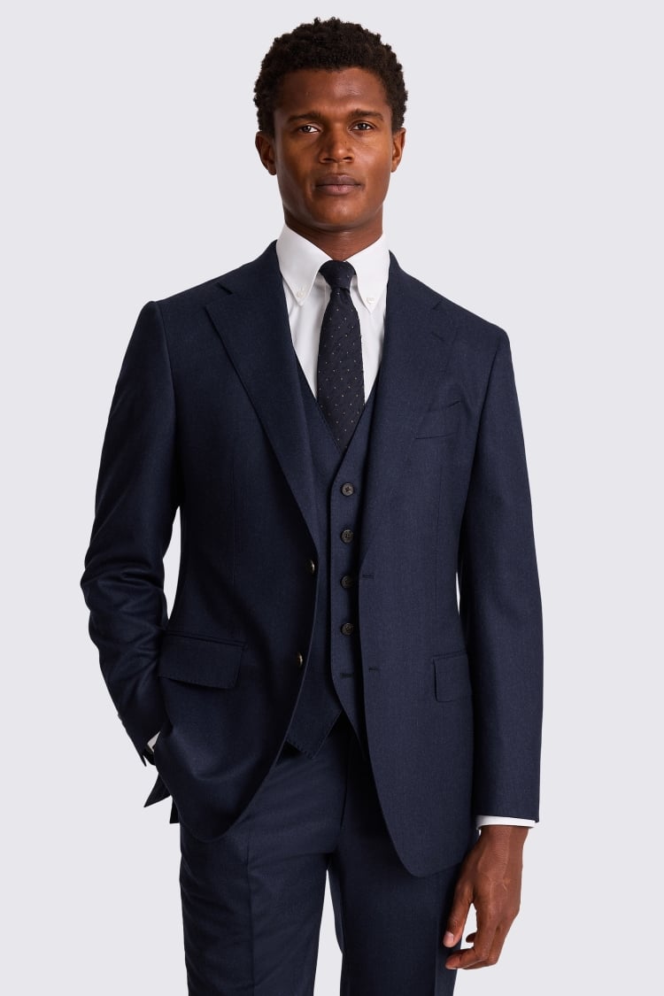 Italian Tailored Fit Plain Blue Suit