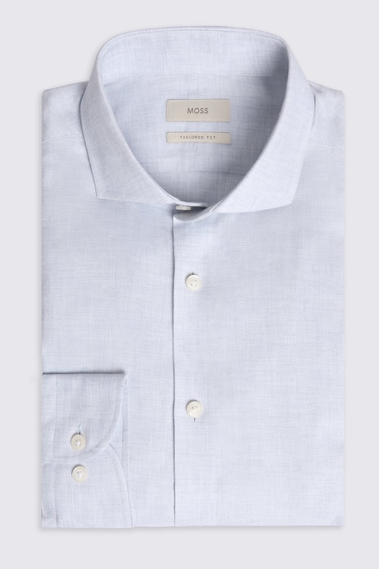 Tailored Fit Light Blue Melange Shirt