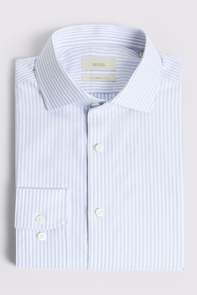 Tailored Fit Light Blue Stripe Shirt
