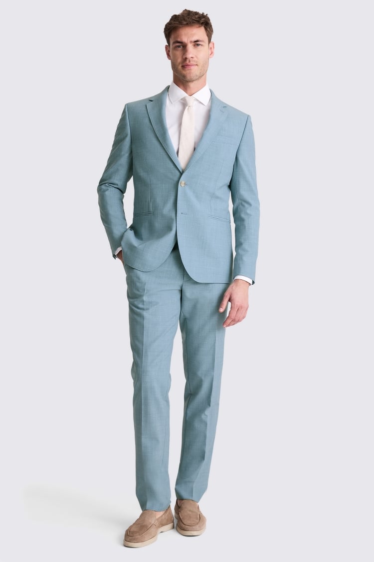 French Connection Slim Fit Teal Marl Suit