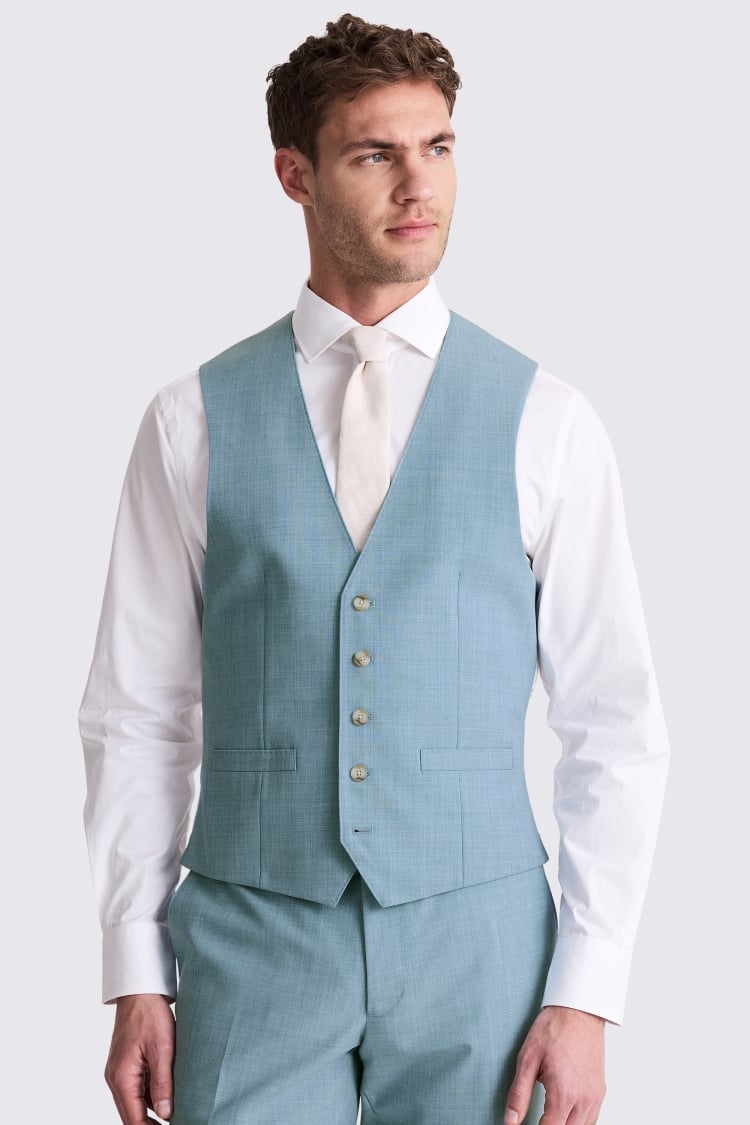 French Connection Slim Fit Teal Marl Suit