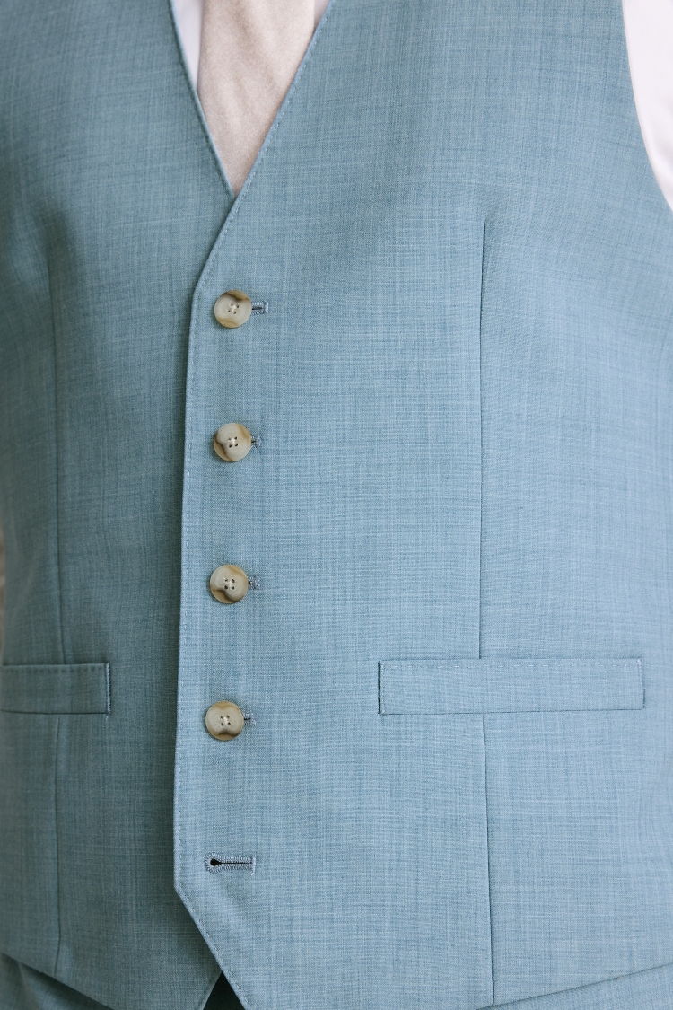 French Connection Slim Fit Teal Marl Waistcoat