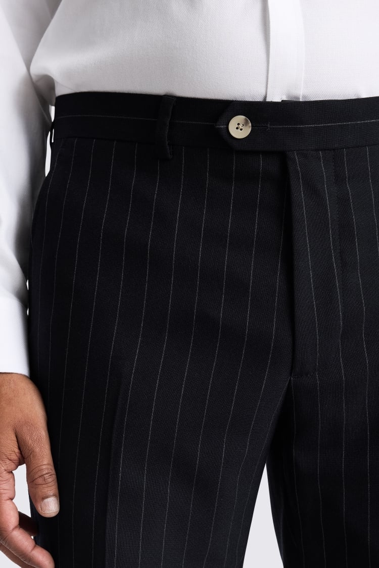 Slim Fit Navy Stripe Trousers