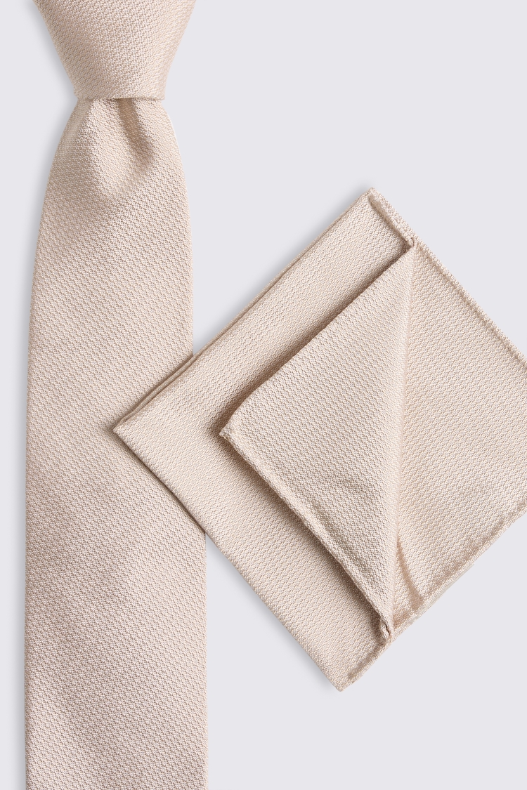 Champagne Silk Semi Plain Tie