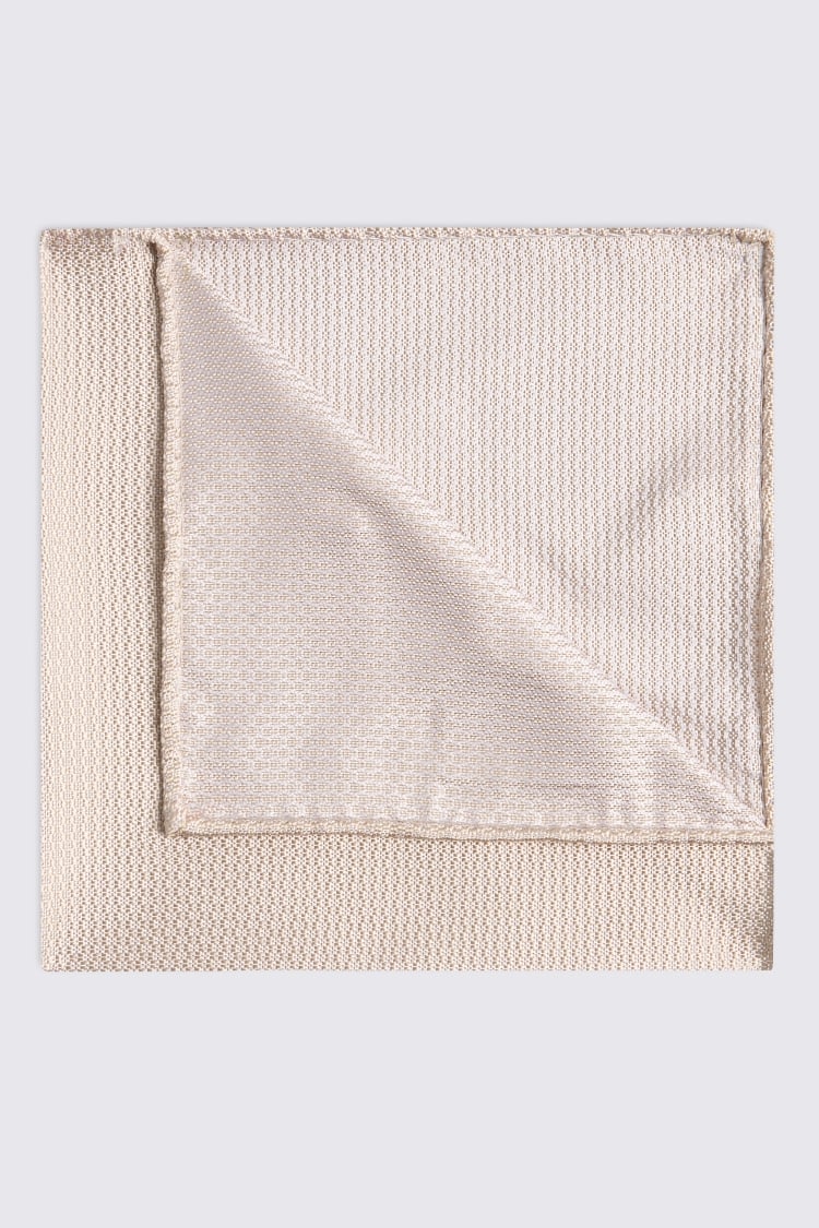 Champagne Silk Semi-Plain Pocket Square