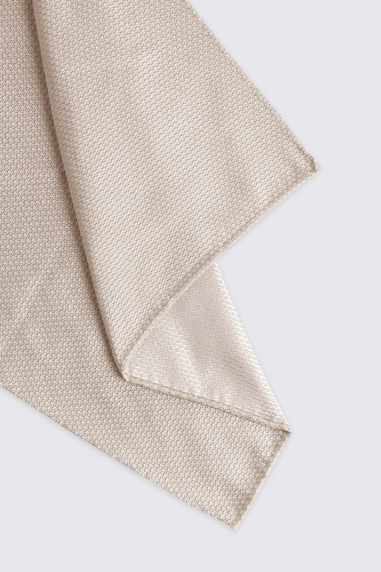 Champagne Silk Semi-Plain Pocket Square