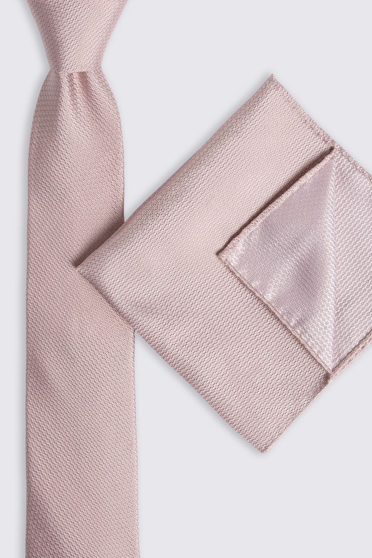 Dusty Pink Silk Semi-Plain Pocket Square