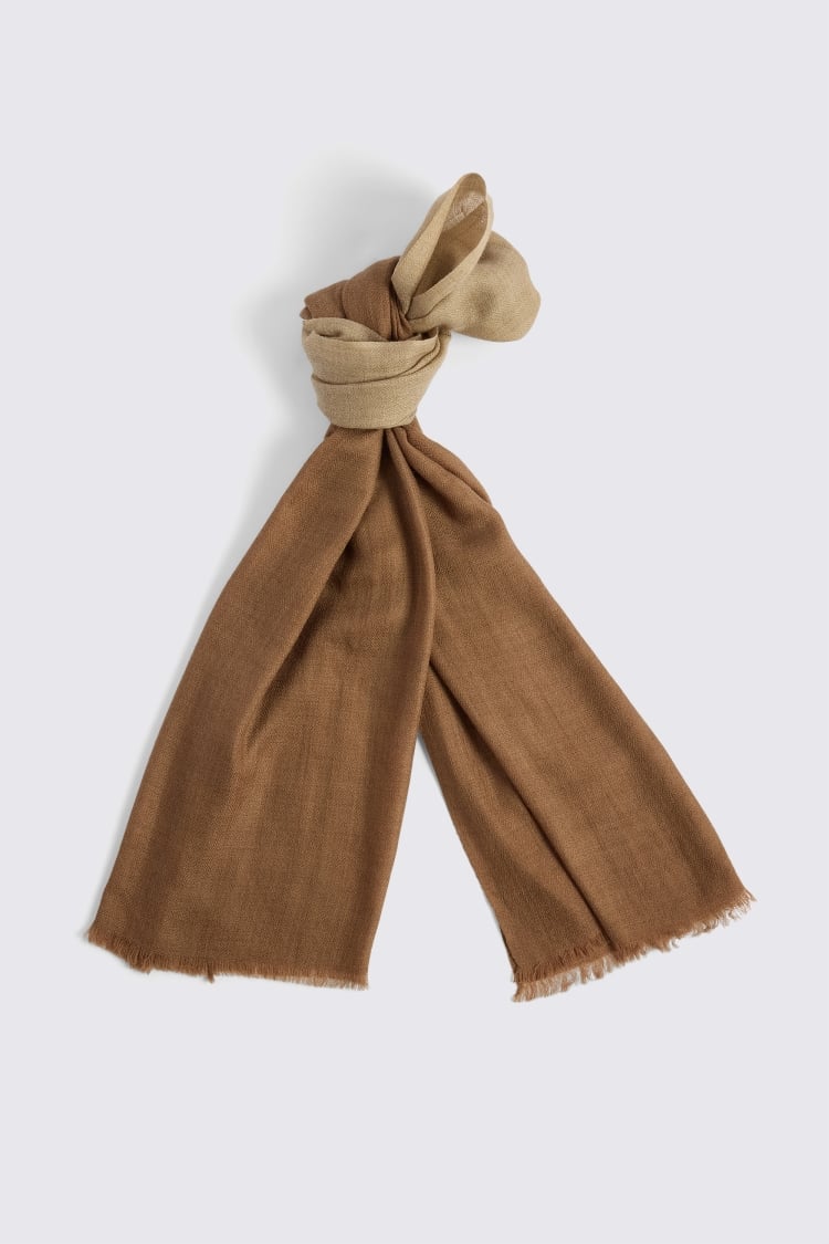 Brown Silk Blend Ombre Scarf