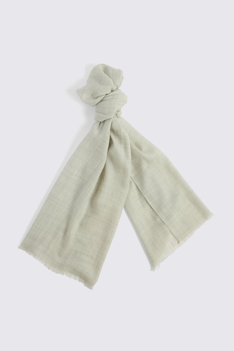 Grey Silk Blend Melange Scarf