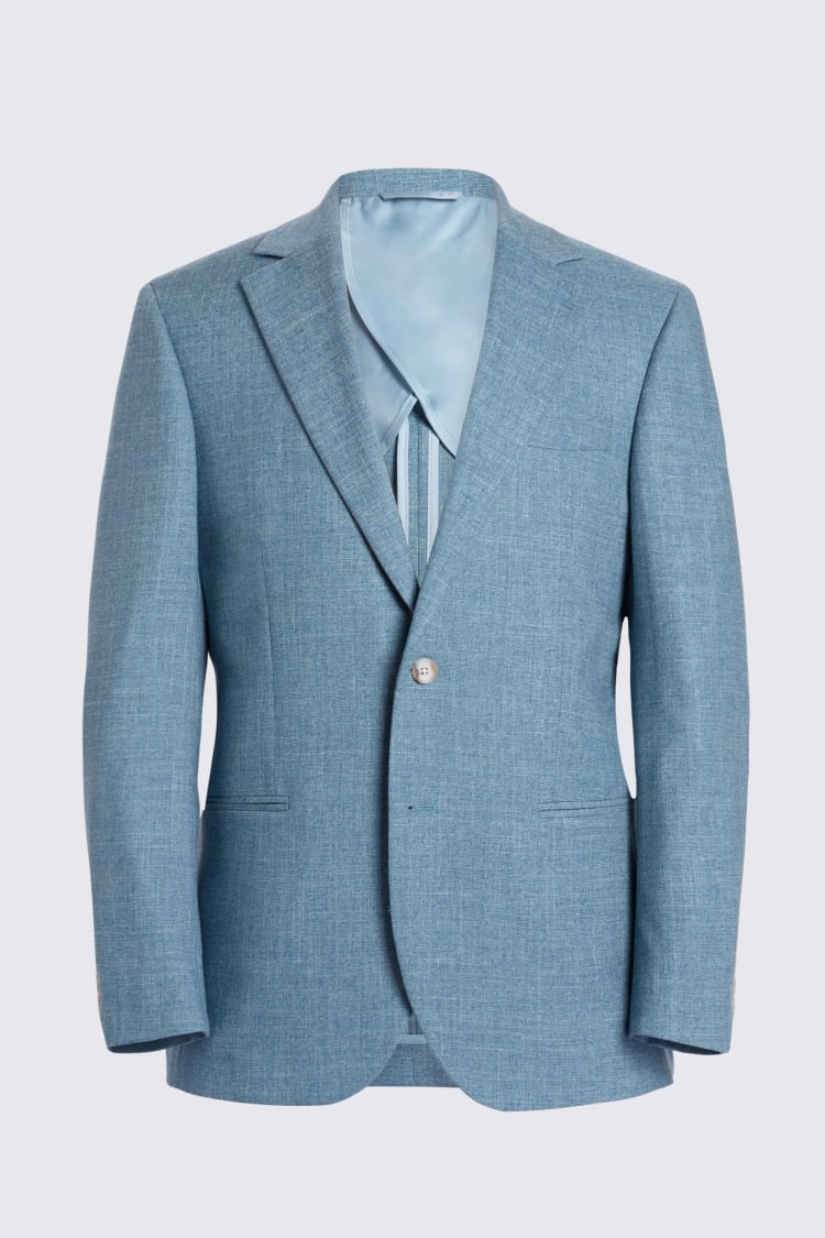 Tailored Fit Teal Slub Suit