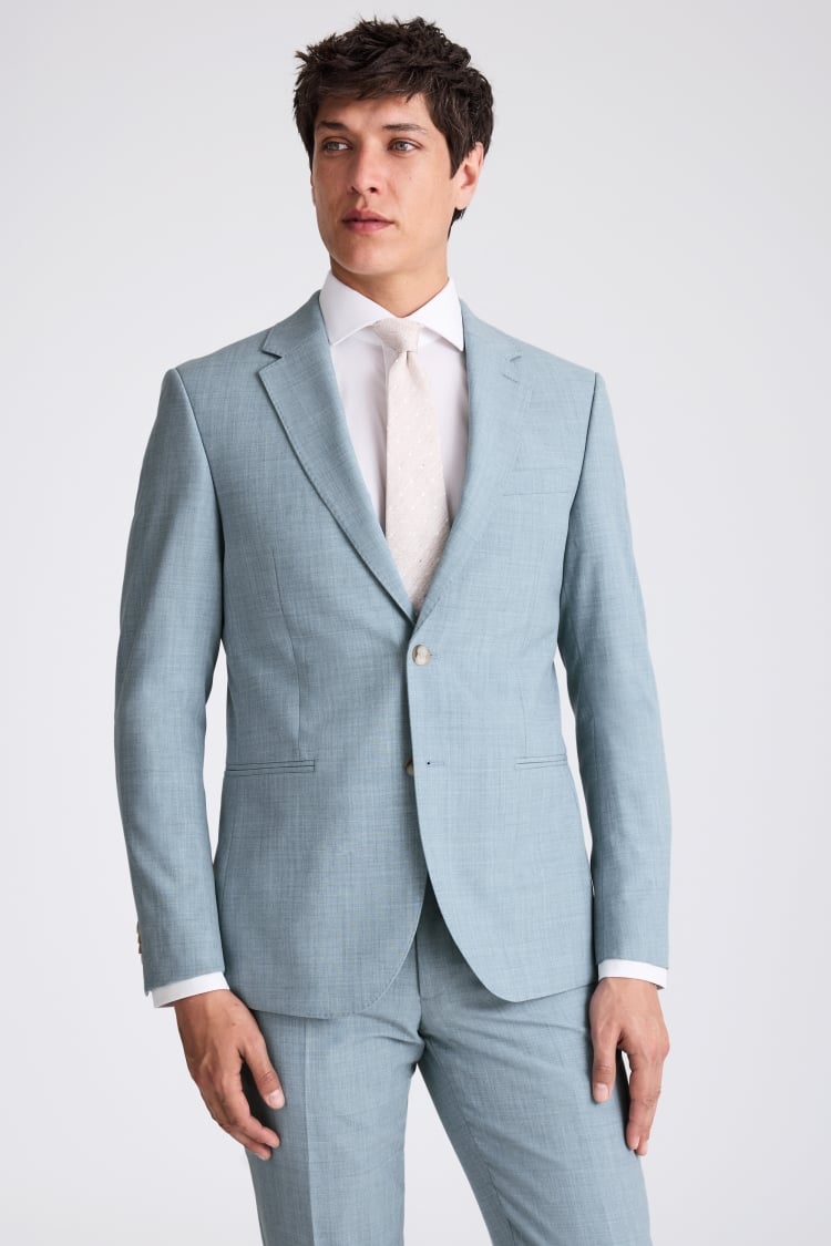 Slim Fit Teal Marl Suit