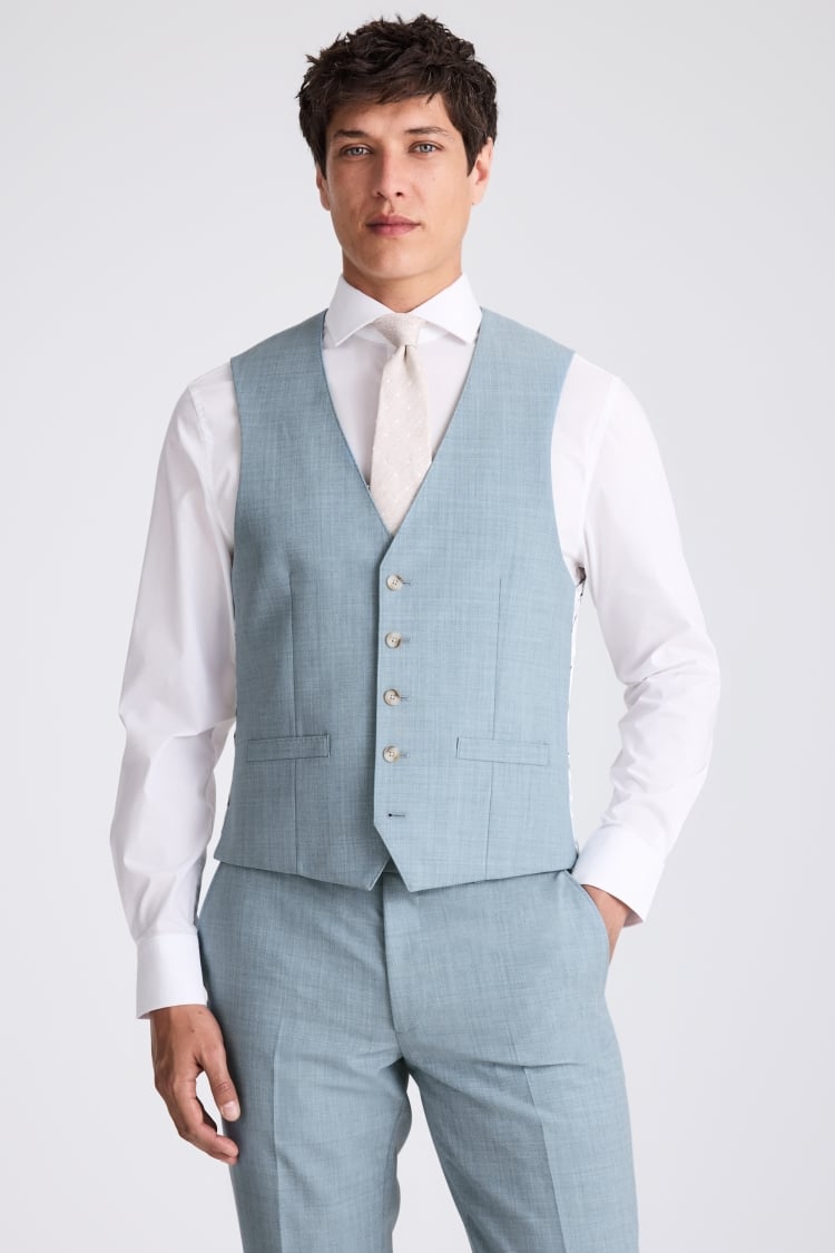 Slim Fit Teal Marl Suit