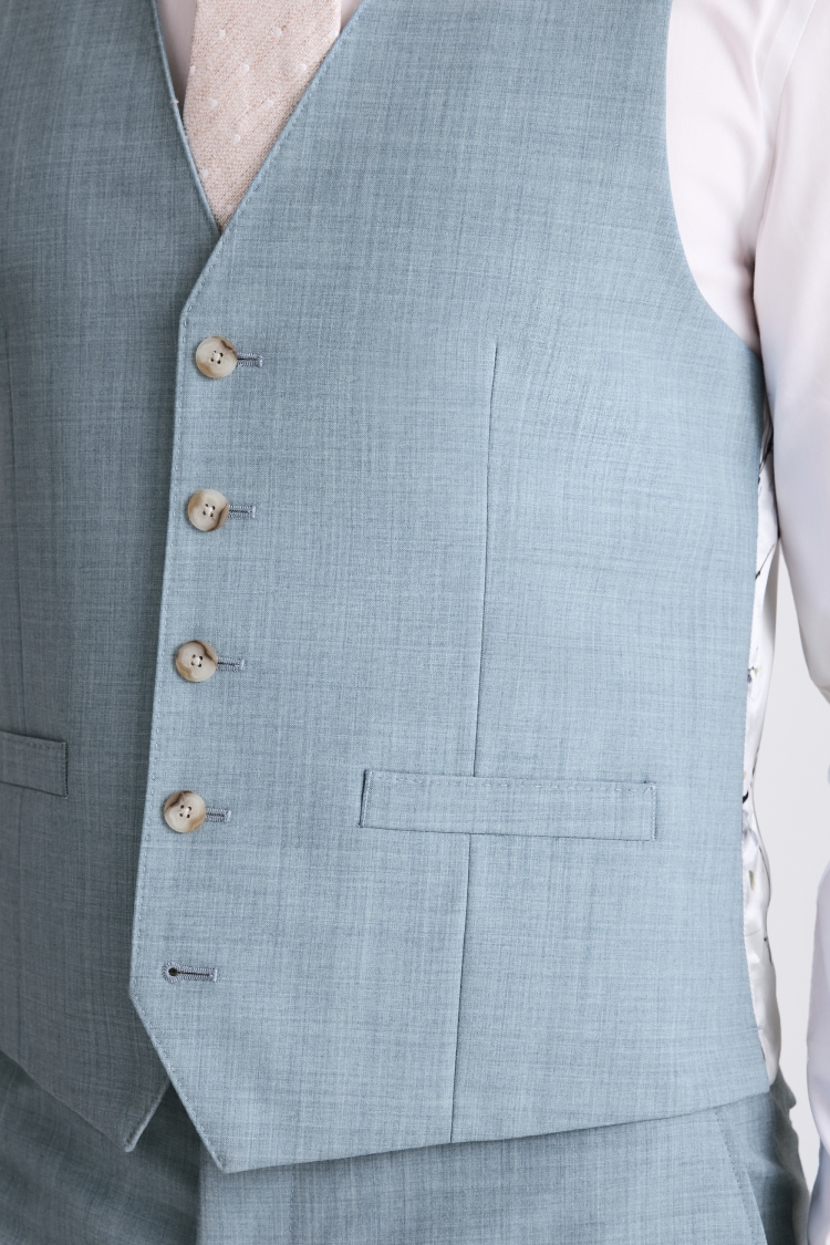Slim Fit Teal Marl Waistcoat