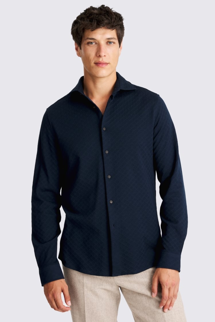 Navy Button Through Shirt