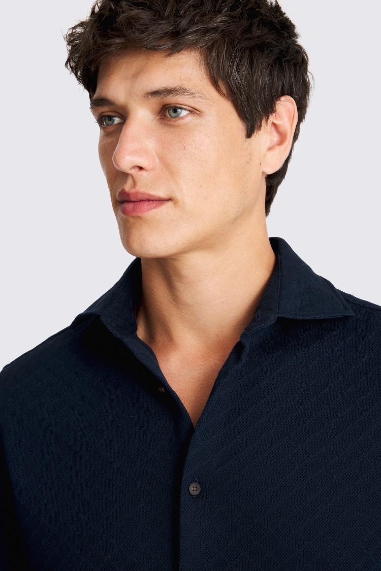 Navy Button Through Shirt