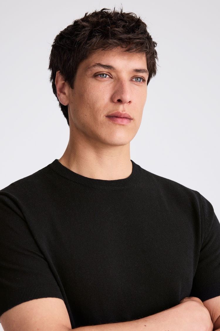 Linen Blend Black T-shirt