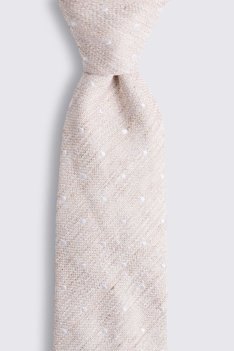 Neutral Polka Dot Tie