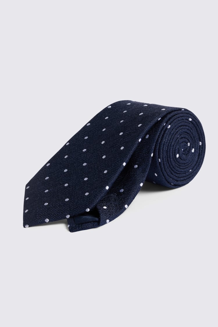 Navy Polka Dot Tie