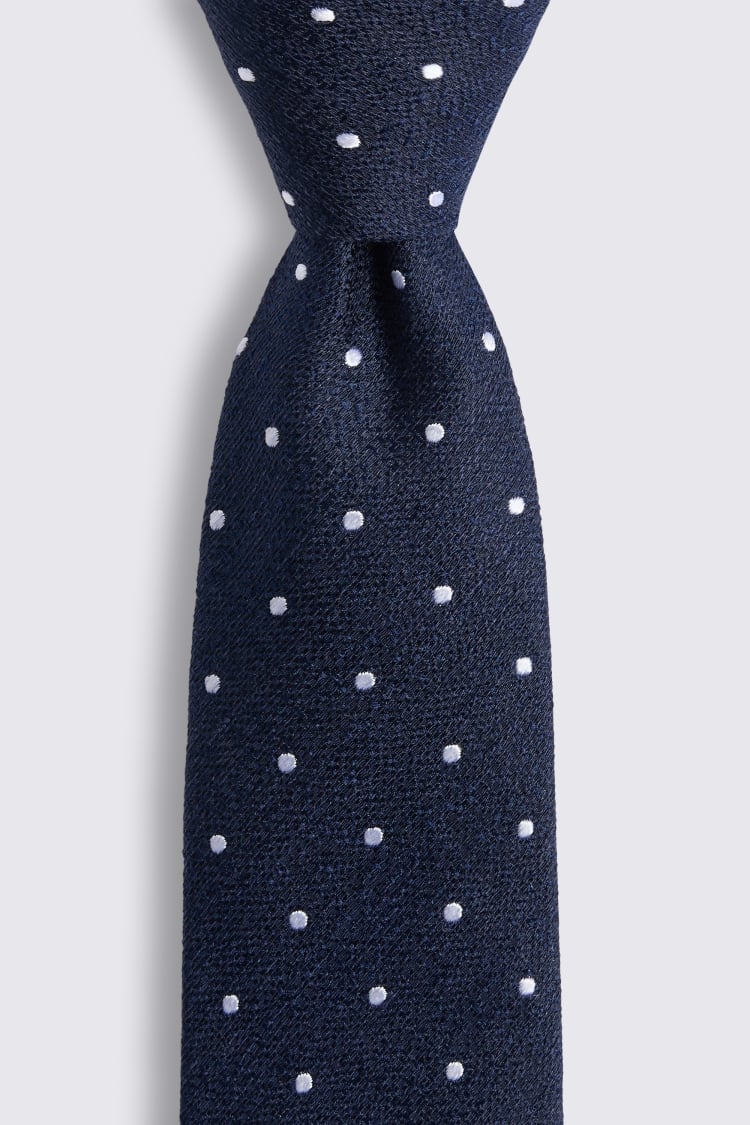 Navy Polka Dot Tie